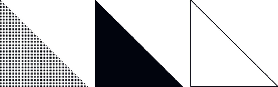 Triangle Dot Pattern Solid Black and Outline Variations shape geometric