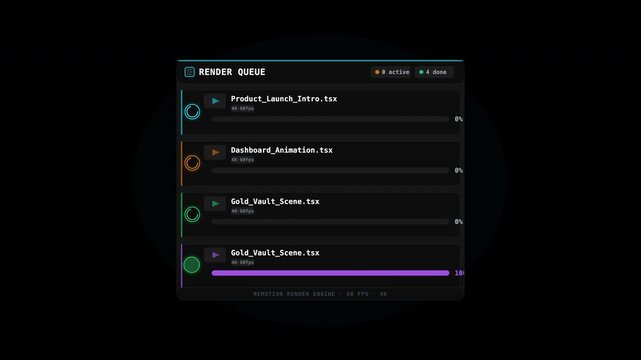 Render queue interface in adobe after effects for organizing and managing rendering processes. Suitable for software tutorials and technologyrelated designs.