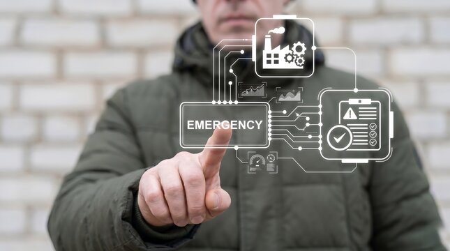 Concept of Emergency Preparedness Plan. Industry Business Evacuation Training. Emergency preparedness instructions for safety. preparedness, evacuation