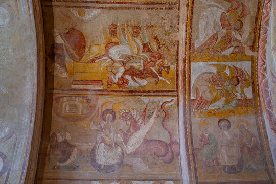 Highlights of the interior artwork at Abbey Church of Saint-Savin-sur-Gartempe in UNESCO site France