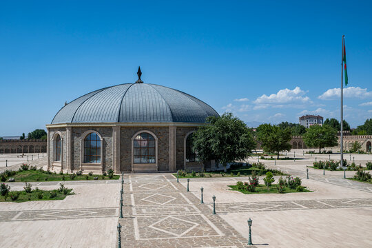 Nakhchivan castle stands tall under the clear sky in Nakhchivan, Azerbaijan, showcasing its historical significance and architectural design