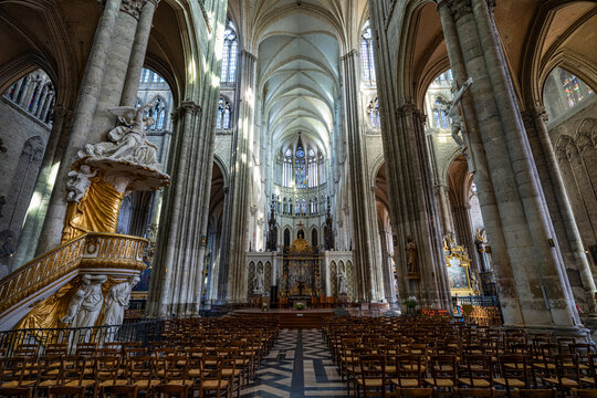 Visit to the Cathedral of Amiens in France showcases gothic architecture and intricate design features inside the historic site