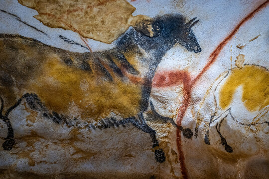 Exploring prehistoric art in the cave of Lascaux from ancient times in France