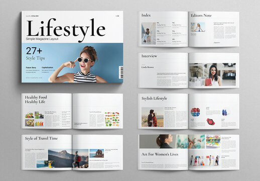 Simple Lifestyle Magzine Layout Landscape