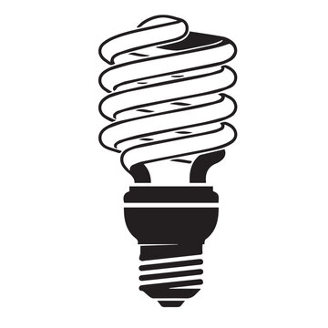 Compact fluorescent light bulb icon illustration