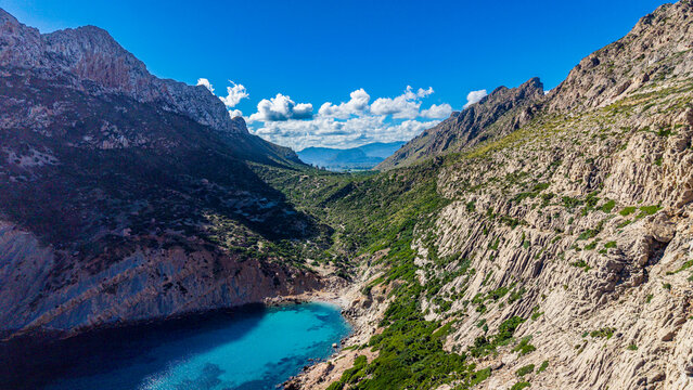 Vale Boquer offers turquoise water and rocky hills in Mallorca, Balearic Islands, Spain