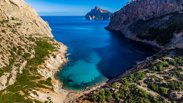 Exploring the turquoise waters of Vale Boquer in Mallorca, Balearic Islands, Spain