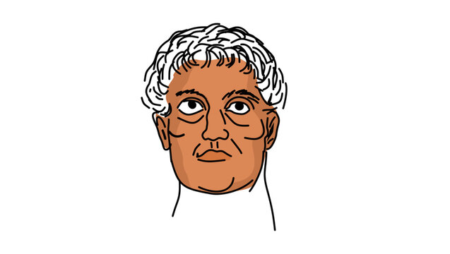 Constantine the Great  portrait, color vector illustration