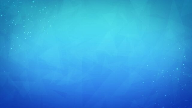 Abstract Blue Geometric Background with Low Poly Triangles and Glowing Particles Motion Loop, Seamless motion loop of an abstract blue background featuring low poly geometric triangles, soft gradients