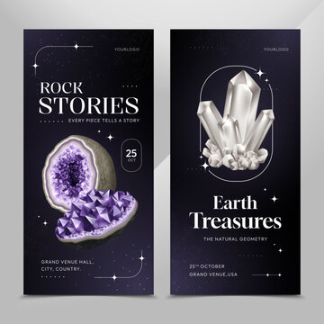 Luxury Crystal and Mineral Vertical Posters