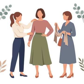 Group of women standing together in conversation.