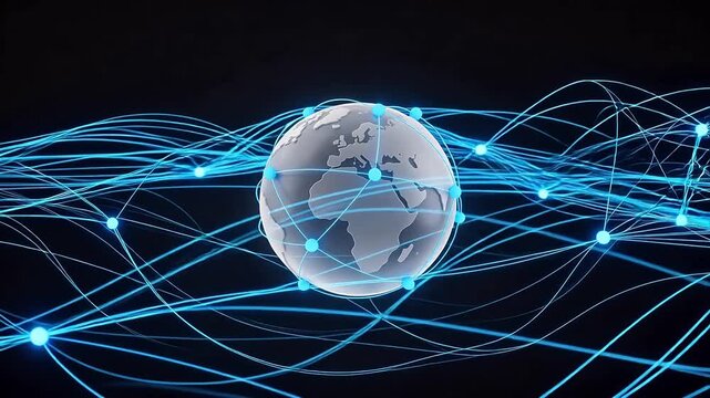 Globe with connected lines
