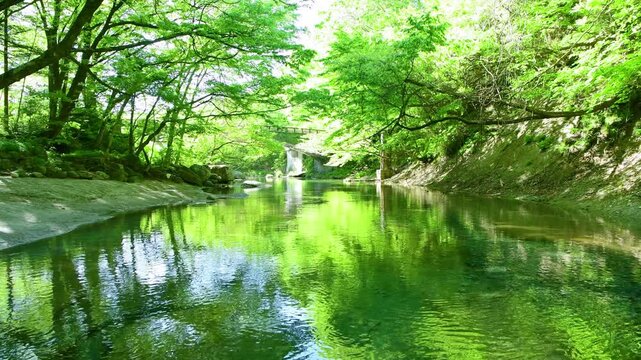 栃木県那須塩原市　木の俣園地を流れる木の俣川