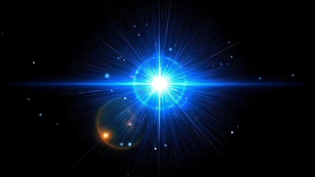 Abstract blue light explosion on a dark background concept