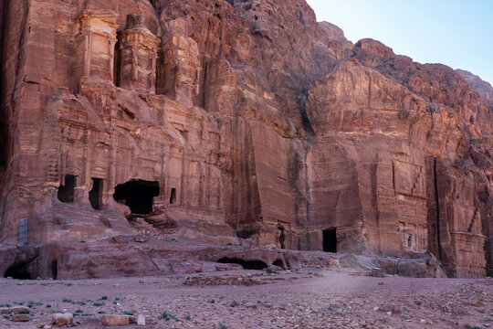 Exploring Corinthian Tomb and royal tombs in historic Petra, Jordan, reveals ancient architecture and erosion patterns