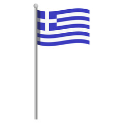Fototapeta premium Greek flag with pole