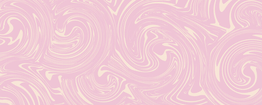 Pink candy pattern background. Abstract vector melted caramel texture. Strawberry cream swirls. Liquid mousse background. Psychedelic trippy raspberry ice cream.