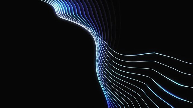 Abstract 4K composition dynamic blue lines creating a wave-like effect