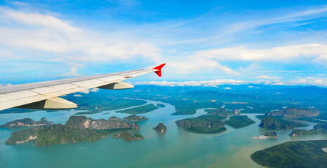 Phang nga bay view from the air plane in Thailand © I Viewfinder