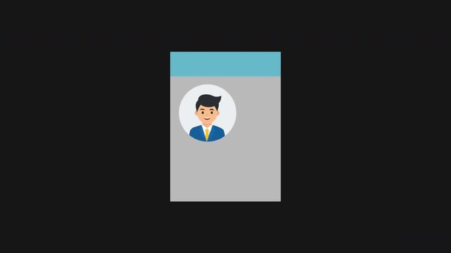Modern Animated Resume CV with Profile Picture and Colorful Layout on Dark Background