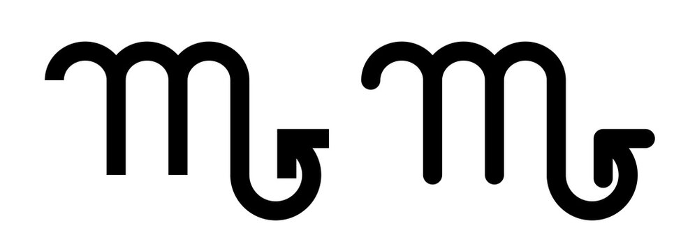Scorpio Zodiac Sign Symbols Isolated on White Background