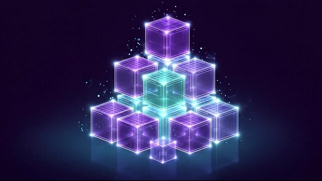 Abstract digital cubes arrangement futuristic technology visualization