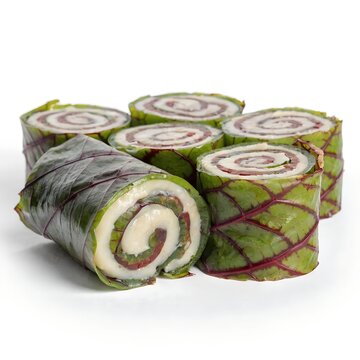 pathrode colocasia leaf rolls sliced