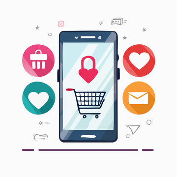 Smartphone E-commerce and Online Shopping Icons