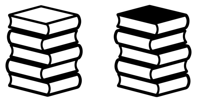 stack of books sharing education icon vector