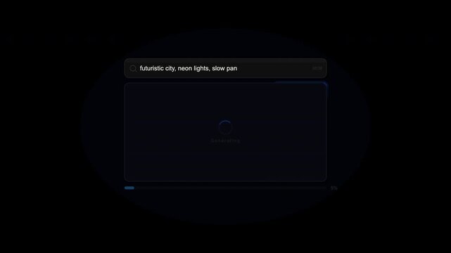 Blank prompt interface for creating an ai video suitable for content creators, marketers, and businesses looking to automate video production.