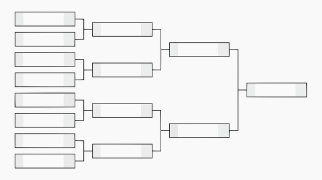 Blank tournament bracket diagram for competition planning and sports events vector style