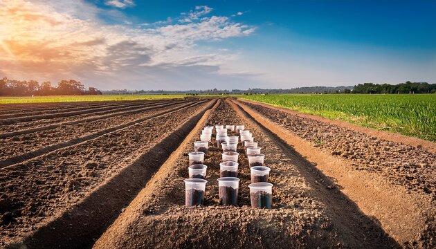 field soil samples for analysis selective focus nature