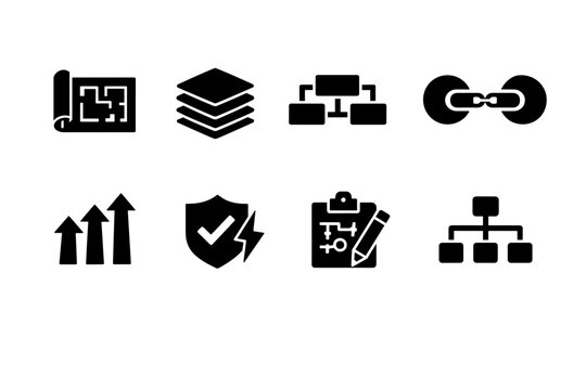 System Architecture Icons. System Architecture Analysis. Filled icon set of System Architecture Analysis: