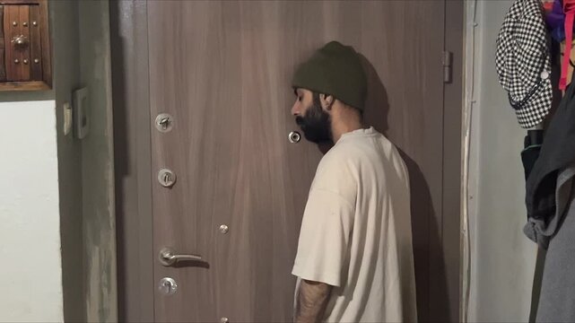 Contemplative Man at Threshold Doorway, Embodying Loneliness, Anxiety, and Inner Turmoil in Borderline Personality and Bipolar Struggles