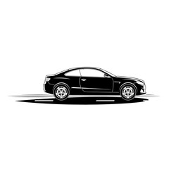 Fototapeta premium Black Car Side View Profile.