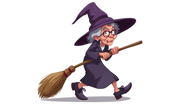 people dressed like witches and carrying brooms