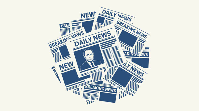 Breaking news newspapers with headline.