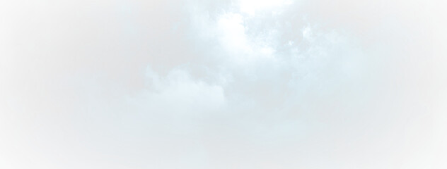 Soft white and pale blue clouds drift across a bright sky on a transparent background © Liubov