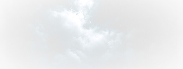 Soft white and pale blue clouds drift across a bright sky on a transparent background © Liubov