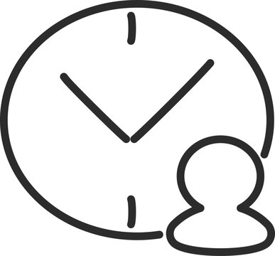Customer Support Time Management Outline Icon