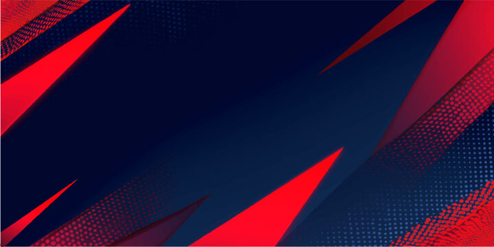 Red abstract background illustration with blue arrows and a UK flag ribbon symbol as a vector business design concept for a national banner