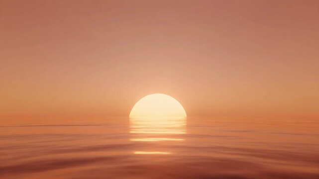 4K Ultra Minimal Ocean Horizon Blending into Soft Rose Gold Sky Loop