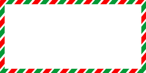Obraz premium Red Green Christmas Frame Decoration Border Square Shape Isolated Vector Illustration