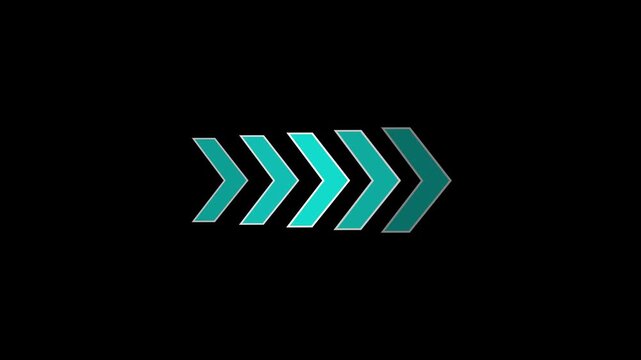The right direction concept icon animation on black background.Abstract road direction icon animation.
