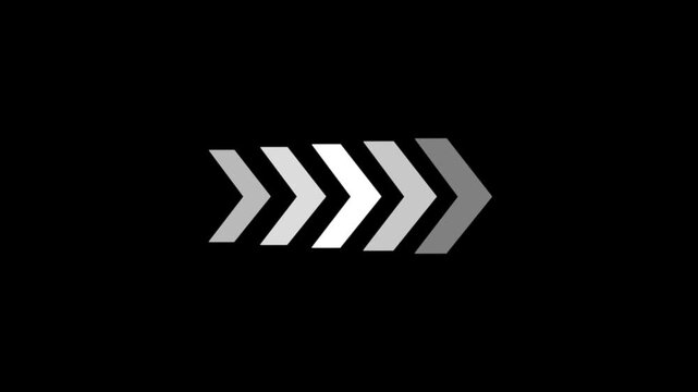 The right direction concept icon animation on black background.Abstract road direction icon animation.