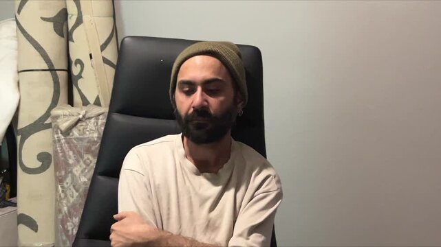 Man in Contemplative Isolation Representing Borderline Personality Disorder, Bipolar Turmoil, Deep Depression and Anxiety Crisis