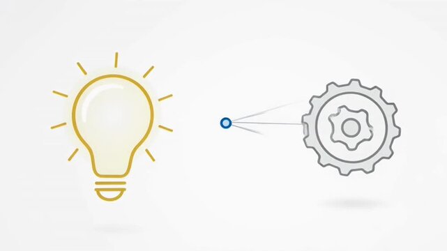 Innovation concept with lightbulb and gear.