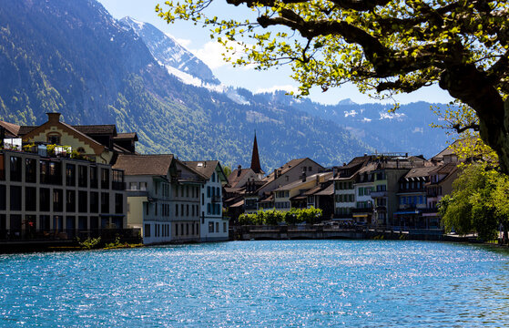 the swiss cityscape of interlaken