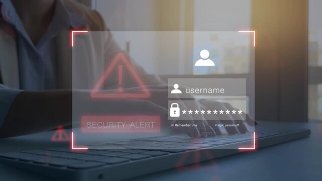 Cybersecurity alert notification.Strong passwords, MFA, and monitoring prevent cyber attacks, credential theft and unauthorized access.Protect profiles from hacks. 
