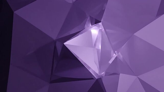 A geometric abstract background with a purple color scheme and a polygonal design is shown